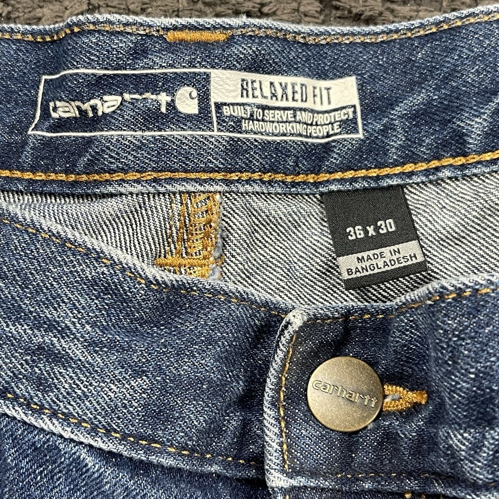 Carhartt Men's 32x29 Jeans Relaxed Fit Blue Denim Workwear Medium Wash - Picture 3 of 7
